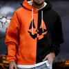 Men's Halloween Hoodie Funny Pumpkin Face Hoodie Scary Long Sleeve Top