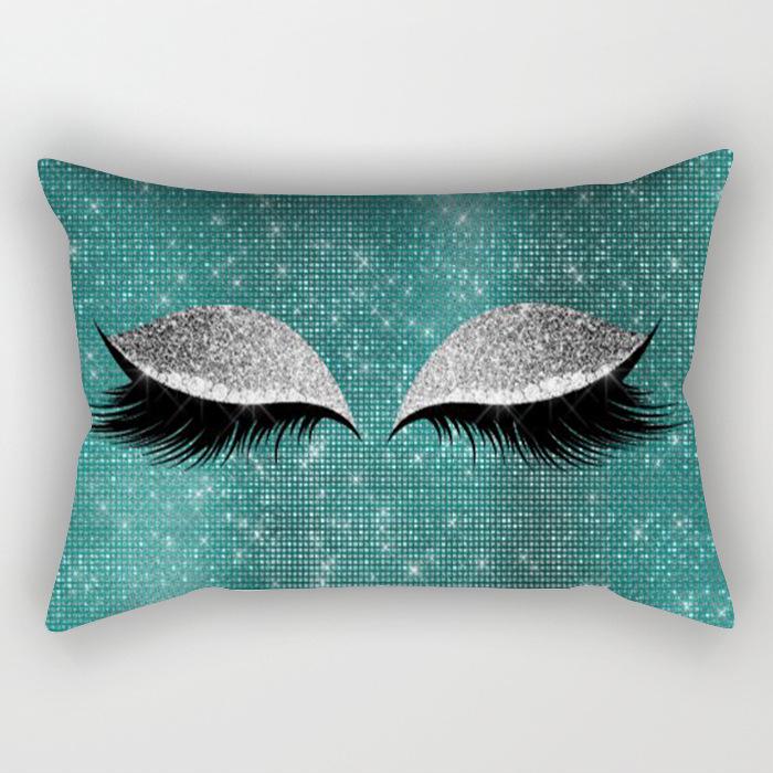 Eyelash Pillow Case European and American Fashion Sleep Waist Pillow Case Living Room Sofa Cushion Pillow Core