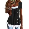 Womens Summer Casual T Shirt With Button Details And Cotton Fabric For Office Wear
