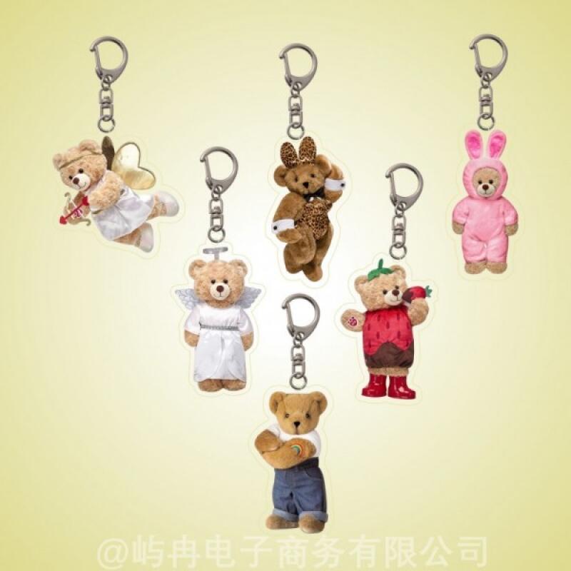 Cute teddy bear rabbit keychain teddy bear angel strawberry rainbow E