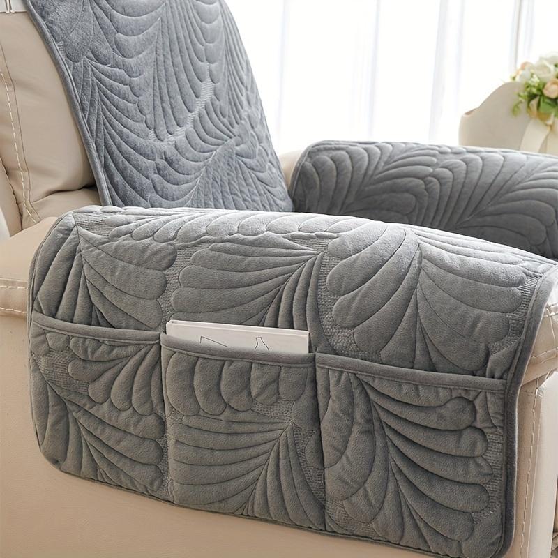 1pcs Plush Thickened Recliner Chair Cover with Adjustable Straps Chair Cover Protector for Bedroom Living Room Home Decoration