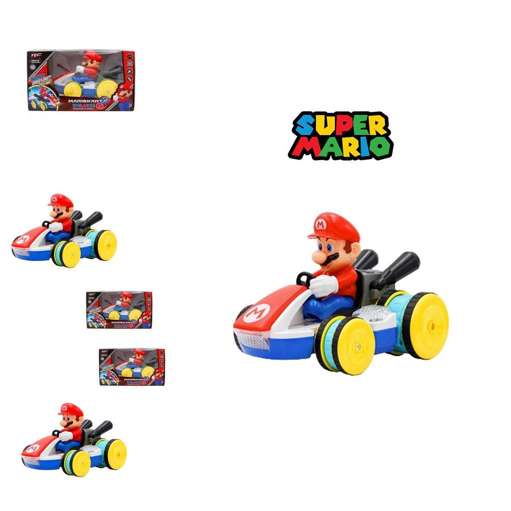 Mario Remote Control Car Cool Stunt Vehicle With Lights And Music Super Mario Kart Toy Plastic)