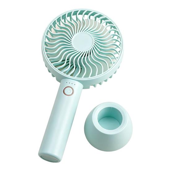 

Portable Handheld Fan 4 Speed Wind Small Personal Fan with Detachable Base USB Rechargeable Desk Fan for Travel Beach Makeup Office синий