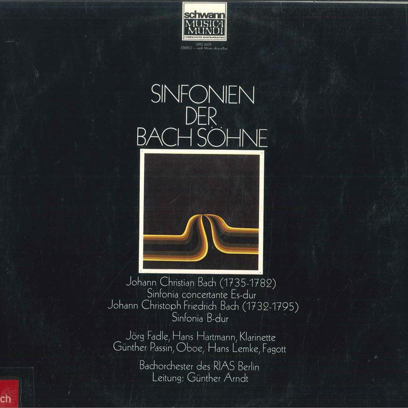 

LP Record JORG FADLE HANS HARTMANN GUNTHER Bach Sinfonien Der Bach Shne VMS2029 SCHWANN MUSICA 197 Germany Classical Used