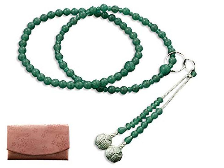 

Kyoto Butsudan Hayashi Jodo Buddhist Prayer Beads, Jade (Hisui) (Women s), Formal, Authentic Style [Prayer Beads Bag Set] SW-012, Kyoto