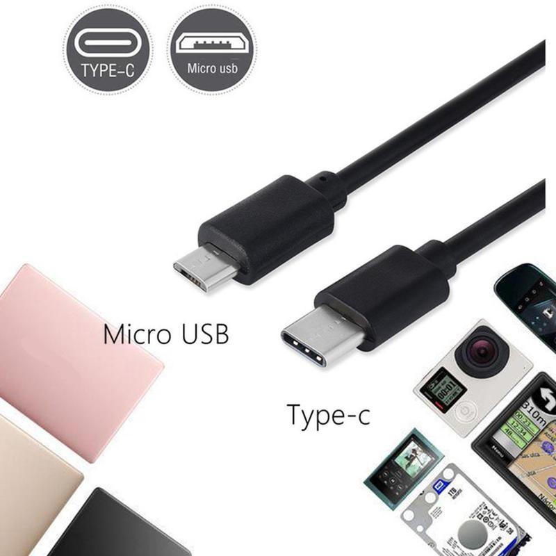 30cm/100cm Type C To Micro USB Cable Black USB-C Male To Micro USB Male Cable For Huawei For Xiaomi