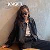Women's Genuine Leather Single-Breasted Jacket