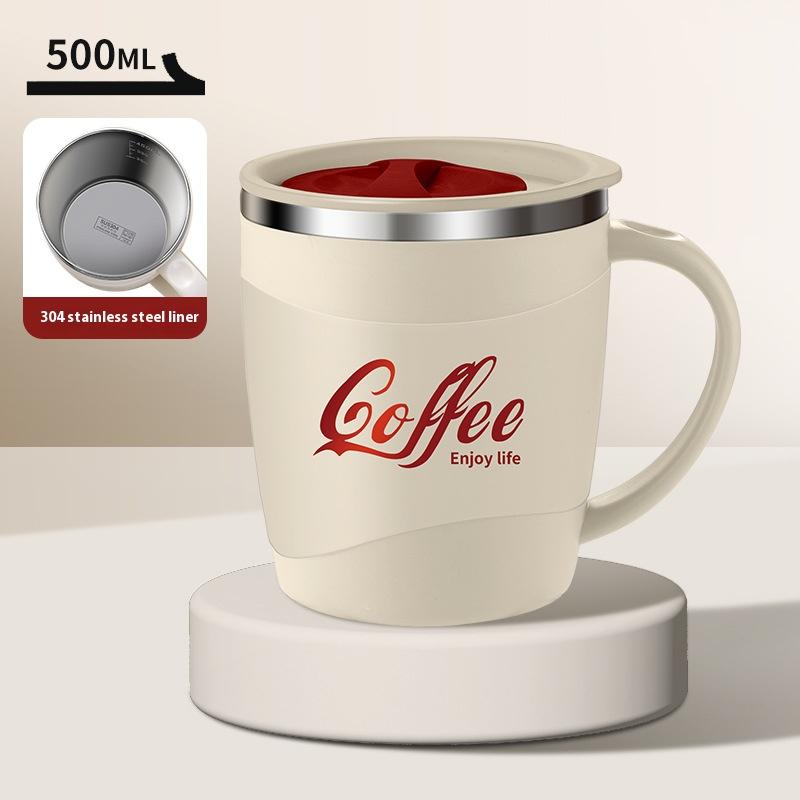 304 Stainless Steel Mug, Double-layer Heat and Cold Preservation, Business Portable Coffee Cup Office with Handle for Making Tea