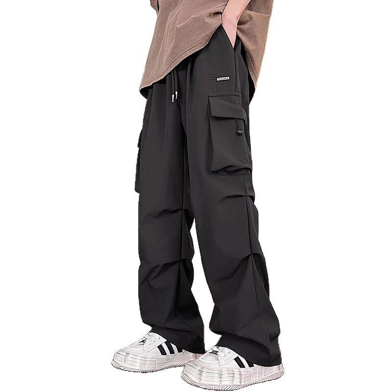 Vintage high street overalls men's straight wide-leg slacks new fashion trend