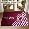 Crystal Velvet Square Rug Custom NamePortsmouth FC Pattern Non Slip Home Floor Decor Rug