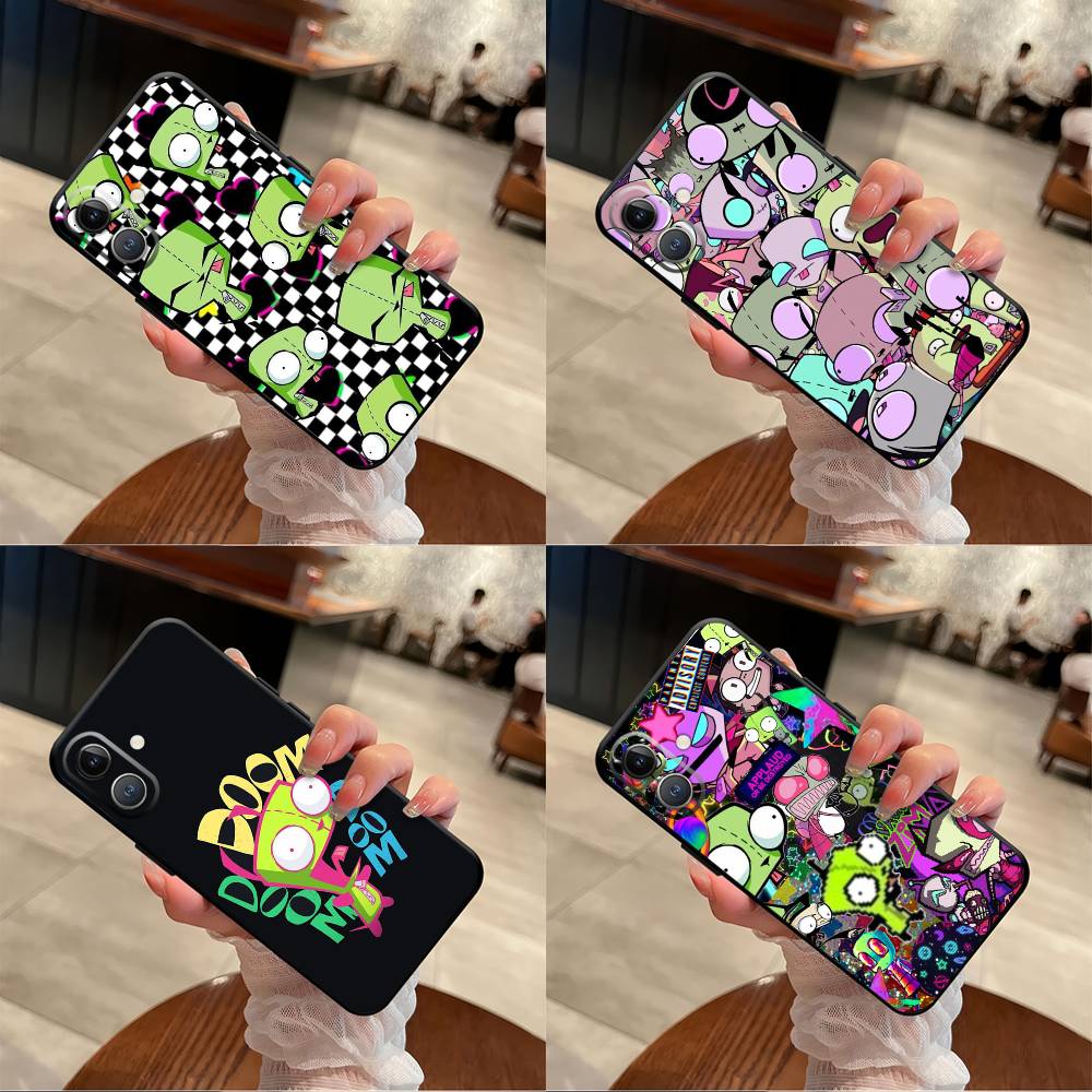 i-Invader Zim cartoon For Iphone 17 Air 16 Pro Max 15 14 13 Full Cover Anti-Shock MagSafe Cover