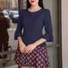 ZANZEA Women Casual Round Neck 3/4 Sleeve Elegant Blouse