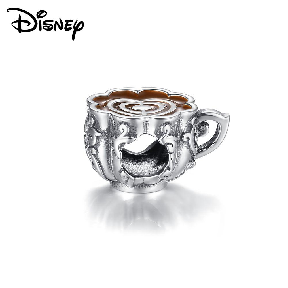 Disney 925 silver Mickey Minnie and Toy Story bass Lightyear Pendant Beads original DIY Bracelet suitable for Girls Gift