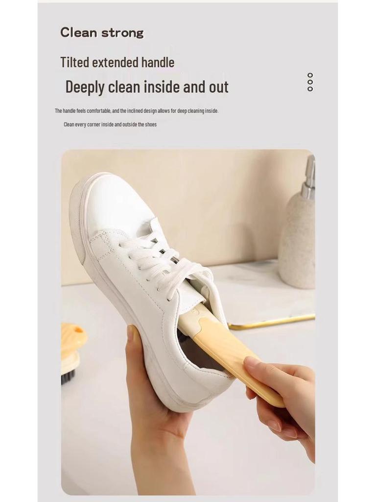 Soft Bristle Shoe Brush Set: Gentle Cleaning for Household Laundry & Shoes with Long Handle
