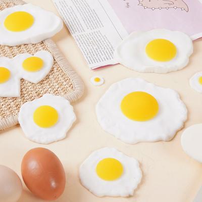 Simulation Fried Egg Squeeze Toy Anti-anxiety Fake Poached Egg Model Realistic Simulated Food Toy DIY Decoration Ornament Party Favors