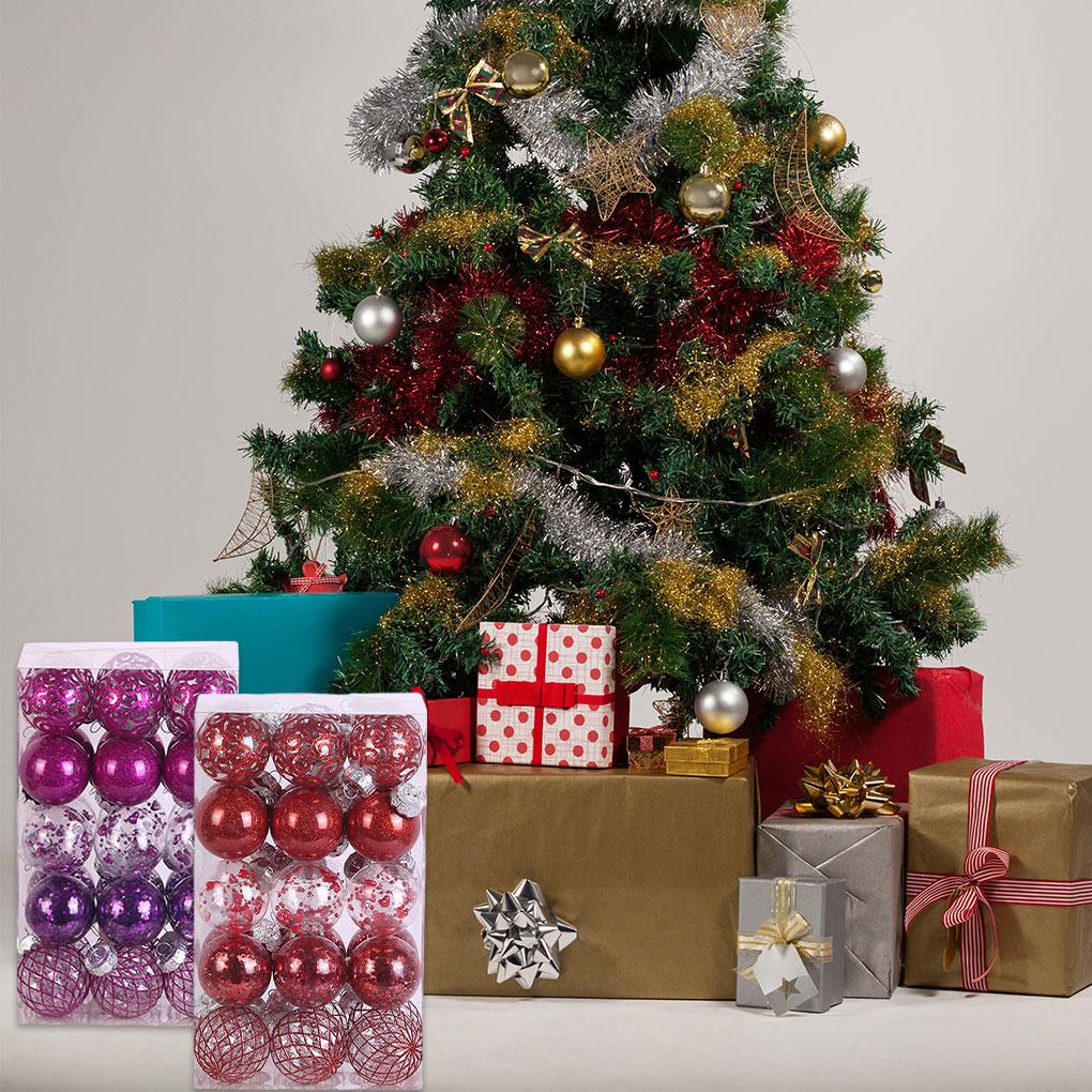 30pcs/set Christmas Balls Safe Ingredients High-end Texture Reusable Ornaments For Christmas Tree