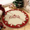 Round Cartoon Cashmere Carpet - Non-Slip, Dirt-Resistant, Easy-Care, Absorbent Blanket for Living Room, Study, or Bedroom.
