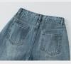 Women's Thick Velvet-Lined Wide-Leg Korean Style Jeans - High Waist, Loose Fit, Floor-Length, Slim Straight, Perfect for Winter Warmth.