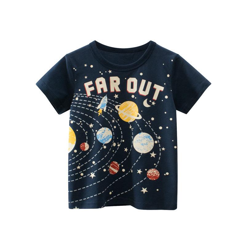 Summer Kids Cotton Short Sleeve T Shirt Lightweight Top for Toddlers and Children