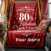 Happy 80Th Birthday Blanket Personalized Name Soft Comfortable Stylish Blanket Car Blanket Perfect For Travel Camping Outdoor Home Suitable For All