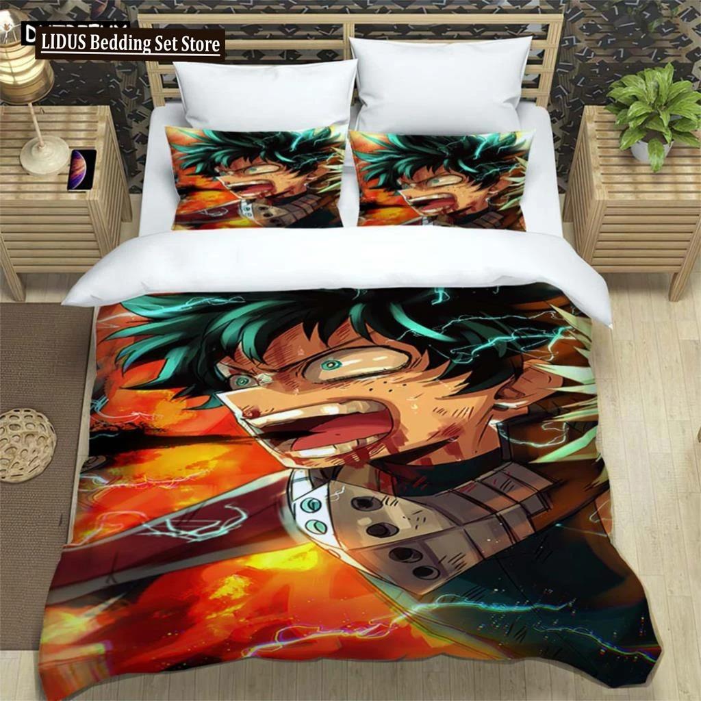 Hd Anime Mein Hero Science Cartoon 3D Printed Bedding Queen Bedding Set Customized King Size Bedding Set Polyester Quilt Cover