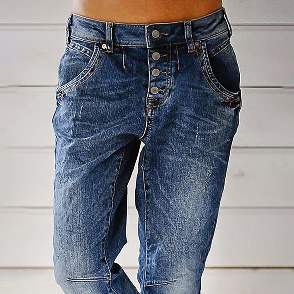 Women's Denim Classic Versatile High Waist Fashionable Trousers