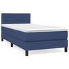 VidaXL Lit à sommier tapissier avec matelas Bleu 90x190 cm Tissu 3140103