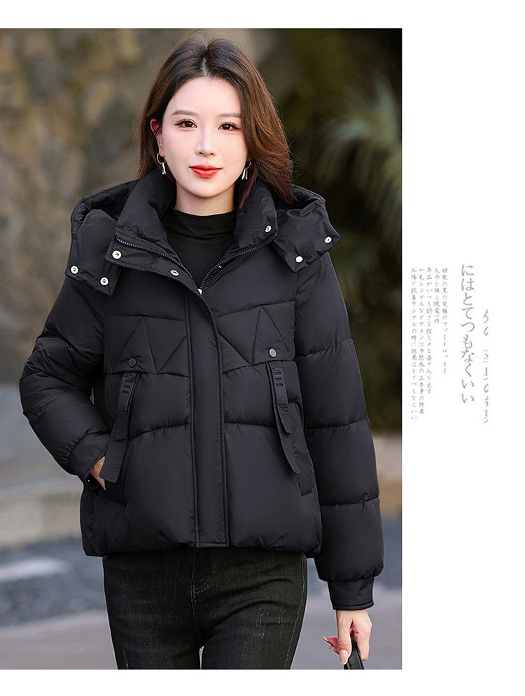 Damen Kurze Kapuzen-Winddichte Dicke Warme Winterjacke mit Quaste