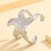 Wide Band Starfish Cuff Bracelet: Stainless Steel, Casual Holiday Style for Women