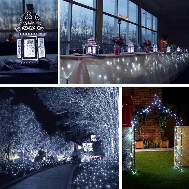 Solar LED Light Outdoor Festoon Lamp Garden Fairy Light String 1~2PC Waterproof Christmas Garland Yard Decoration Lamp 7m/12m