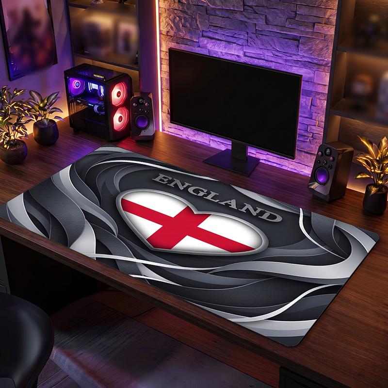 Tappetino Mouse Scudo Calcio Inghilterra, Tappetino da Scrivania Esteso in Gomma Antiscivolo per Gaming Ufficio Laptop Regalo per Fan