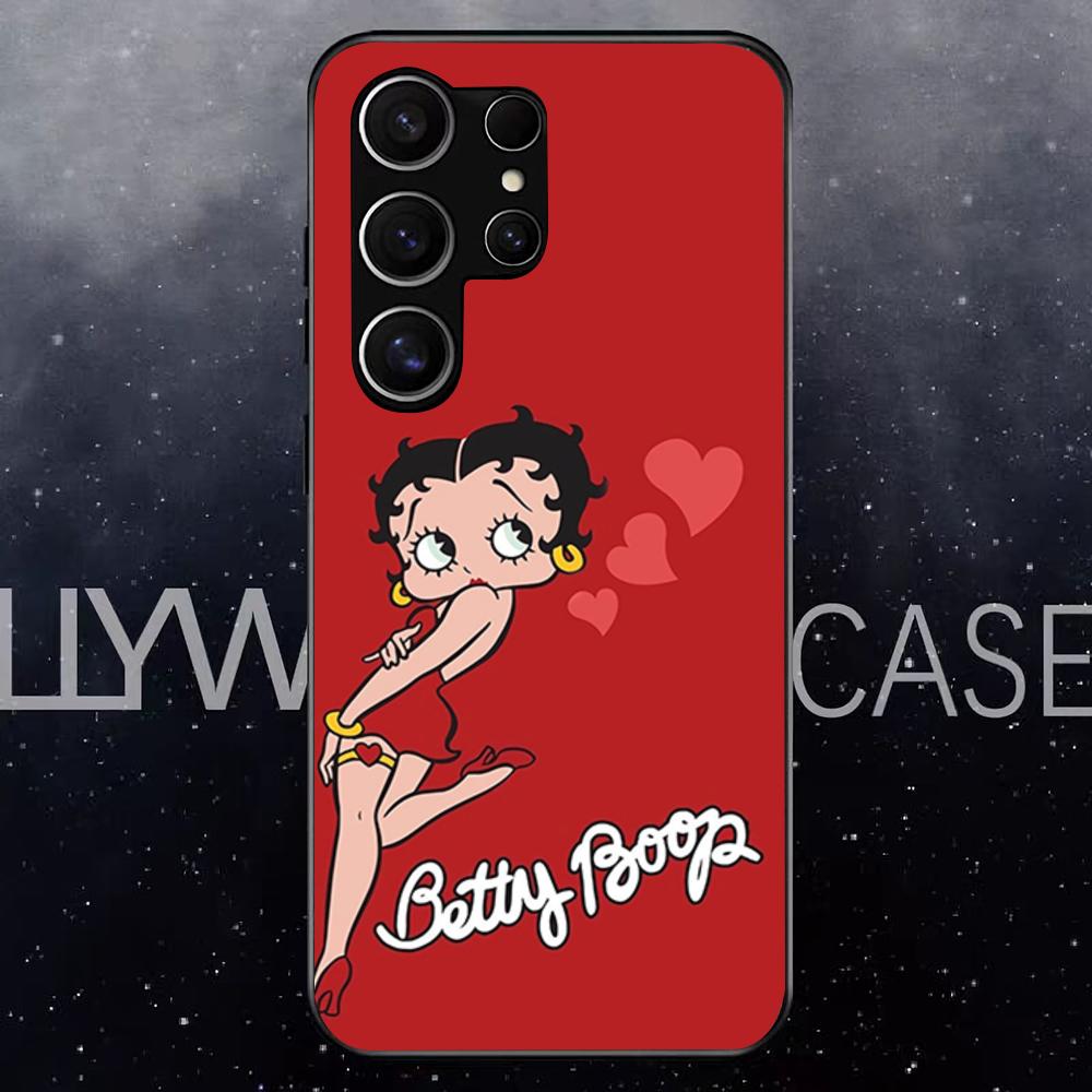 Betty Beautiful B-boop Phone Case For Samsung S25 Edge Ultra S23 S22 S21 S20 Ultra Plus S24 Fe A54 A53 A25 Glass Cover