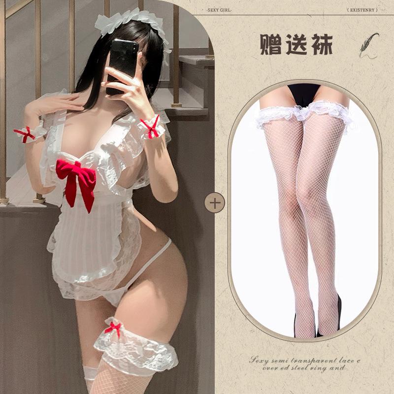 Sexy Underwear New Hollow Lace Ruffle Edge Small Chest Maid Cook Maid Apron