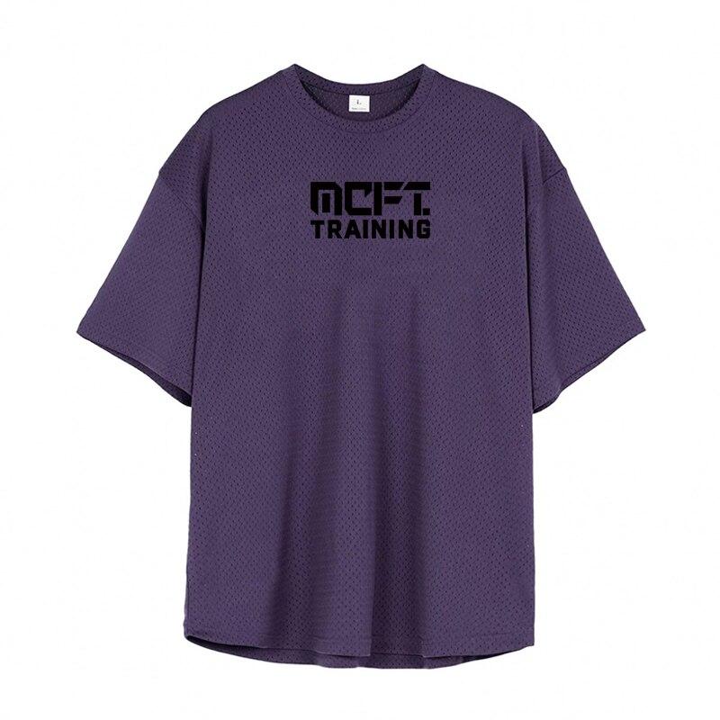 Muscleguys Auf Lager Jugendsport Herren-Fitnesskleidung Kurzarm-T-Shirts Dünne atmungsaktive Sommer-Fitness-Mesh-Tops