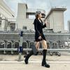 White platform knight boots women's autumn and winter new but knee boots thick high heel temperament thin boots