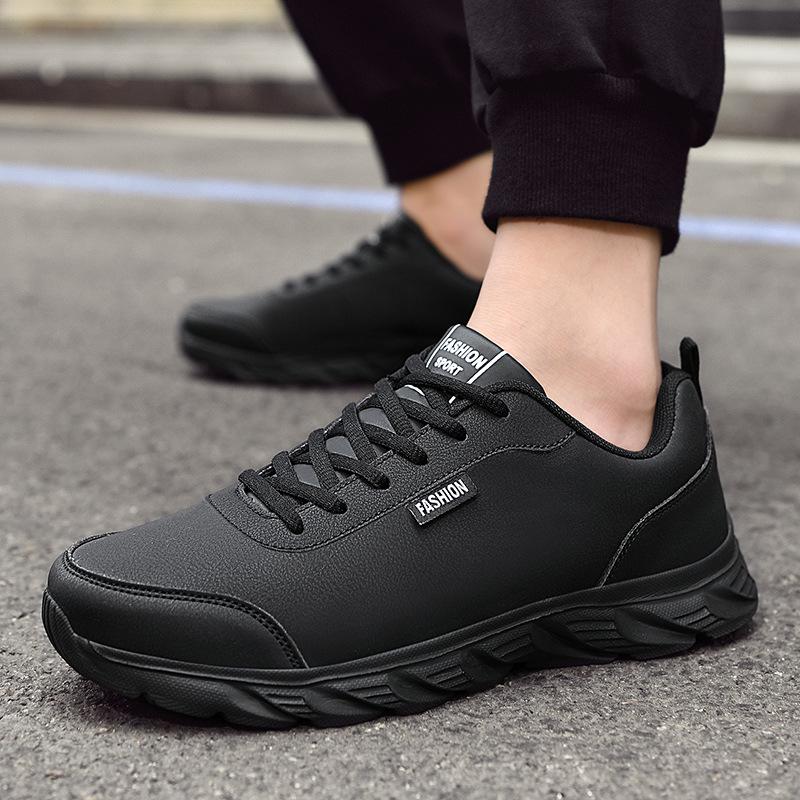 A015 Men's Lightweight Leather Low-Top Running & Casual Shoes for Spring and Autumn