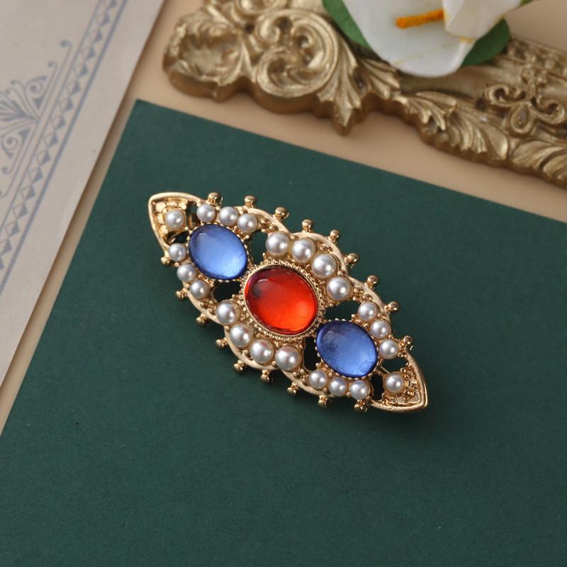Spilla Femminile Vintage in Cristallo con Corona a Croce per Accessori Moda Regalo