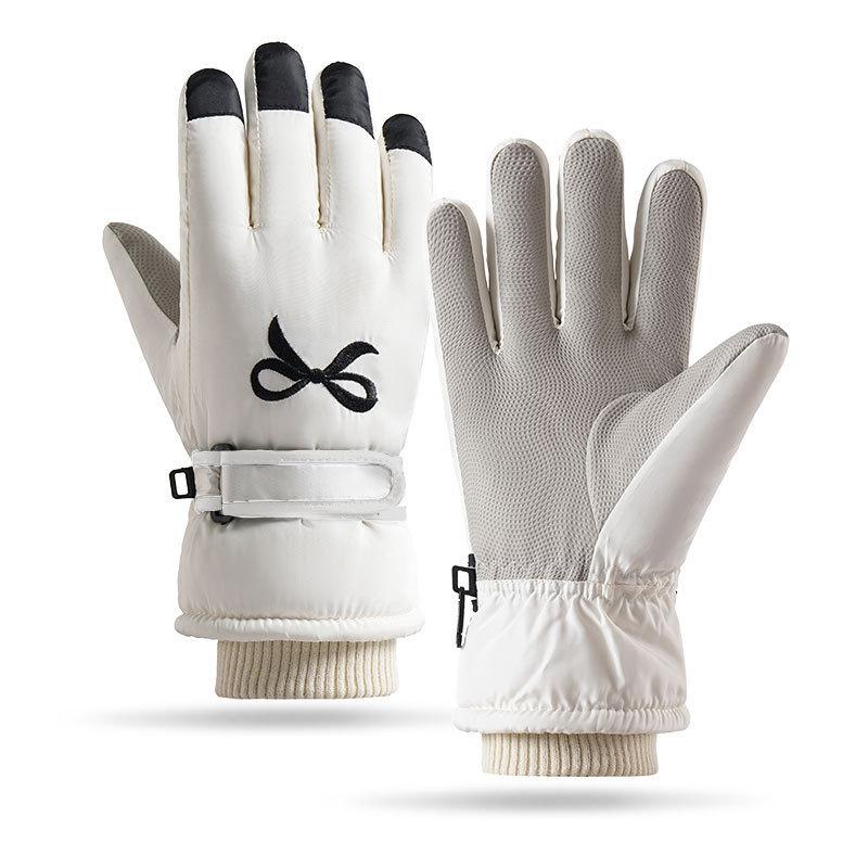 

Winter Ski Gloves Plus Velvet Thickened Women s Outdoor Cycling Windproof Water Splashing and Anti Slip Touch Screen Warm Gloves one size