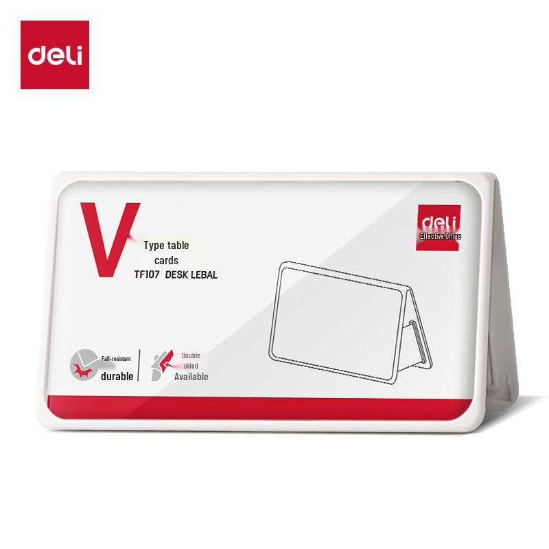 Deli V-shaped Acrylic Table Card Holders (10-Pack)