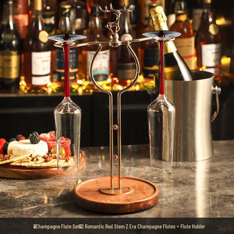 CKW High-Stem Crystal Champagne Glass Set