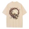 Spring and Summer New Cotton Loose T-shirt Halloween Zombie Vein Style Graphic T-shirt Retro Unisex Top T-shirt