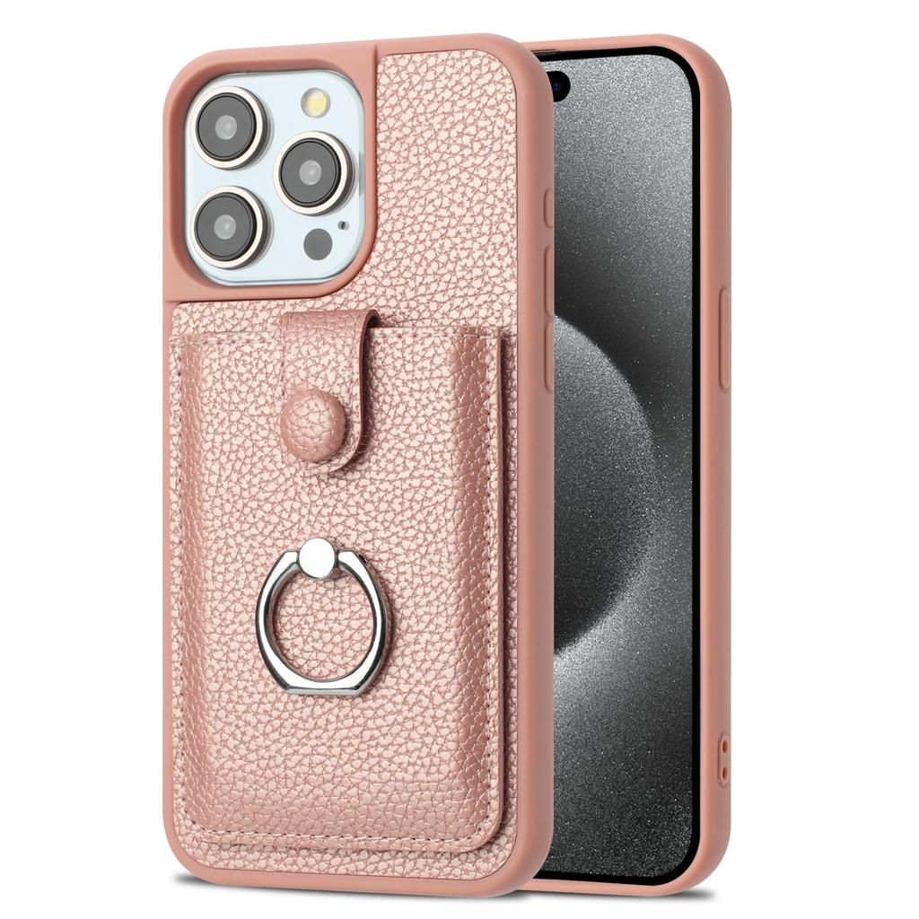 Ring Bracket Wallet Case for iPhone 16 17 Pro Max Air 16E 15 14 Plus 13 12 11 Pro Max Leather Card Solts lHolder Phone Cover
