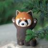 Cute Home Decor Red Panda Handmade Wood Carving Ornaments Solid Wood Animal Wood Sculpture Desk Accessories Kawaii Figurine