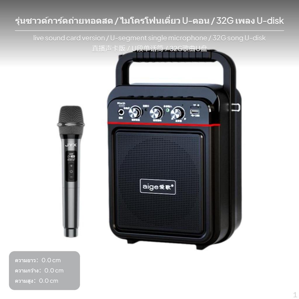 2 Wireless Microphones Portable Karaoke Speaker, Bluetooth PA System, Sound Card Standard