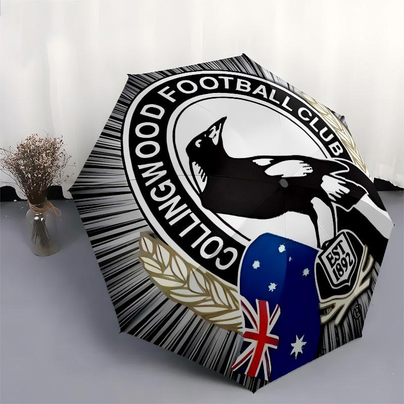 Collingwood Football Club, Ombrello Portatile con Apertura e Chiusura Automatica, Struttura a 8 Stecche, Adatto per Uomini e Donne in Tutte le Stagioni