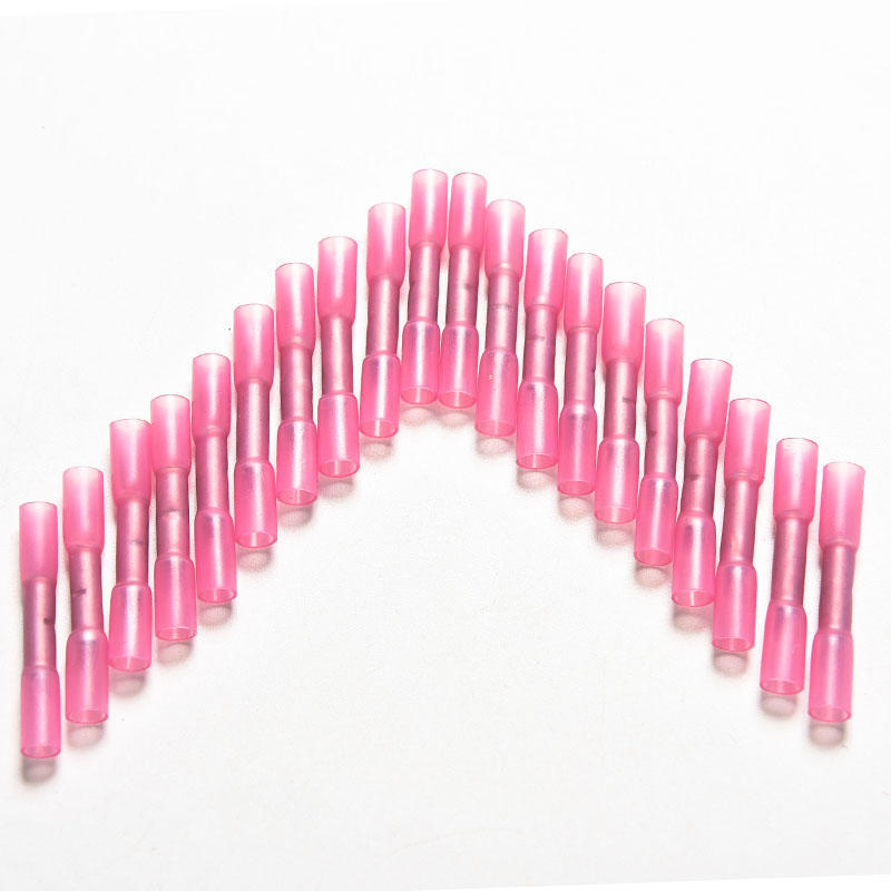 uxcell Heat Shrink Wire Connectors Wire Crimp Connectors Pink for 22-16 AWG 30Pcs