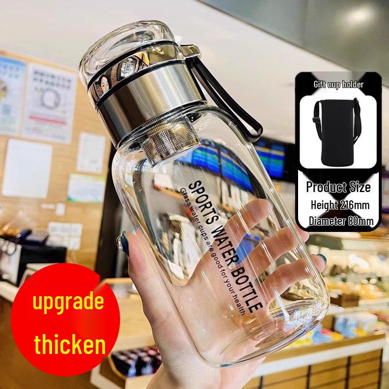 Durable High Borosilicate Glass Water Bottle with Tea Infuser – Large Capacity, Drop-Proof, High-Temperature Resistant