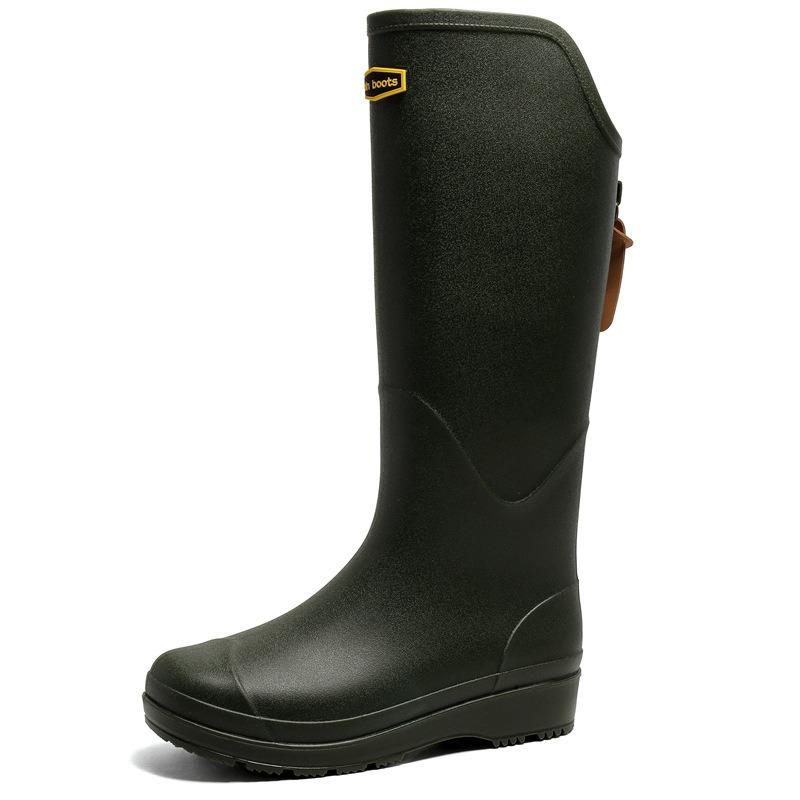 New high-tube rain shoes for men and women, fashionable outer wear, non-slip and waterproof rubber shoes, sea-catching soft-soled rain boots