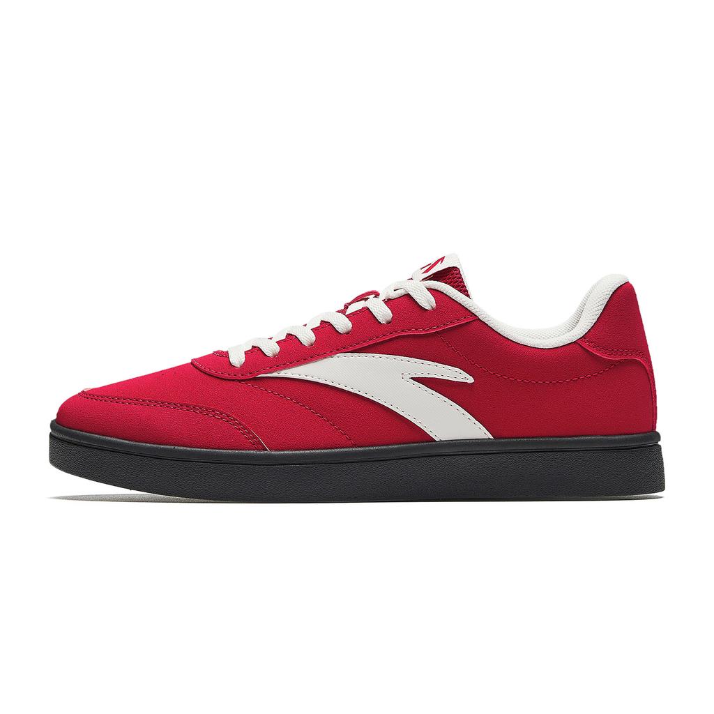 Anta Slip Resistant Abrasion Resistant Low top Skateboard Shoes Women's Elegant Red/Ivory White 922618099-7