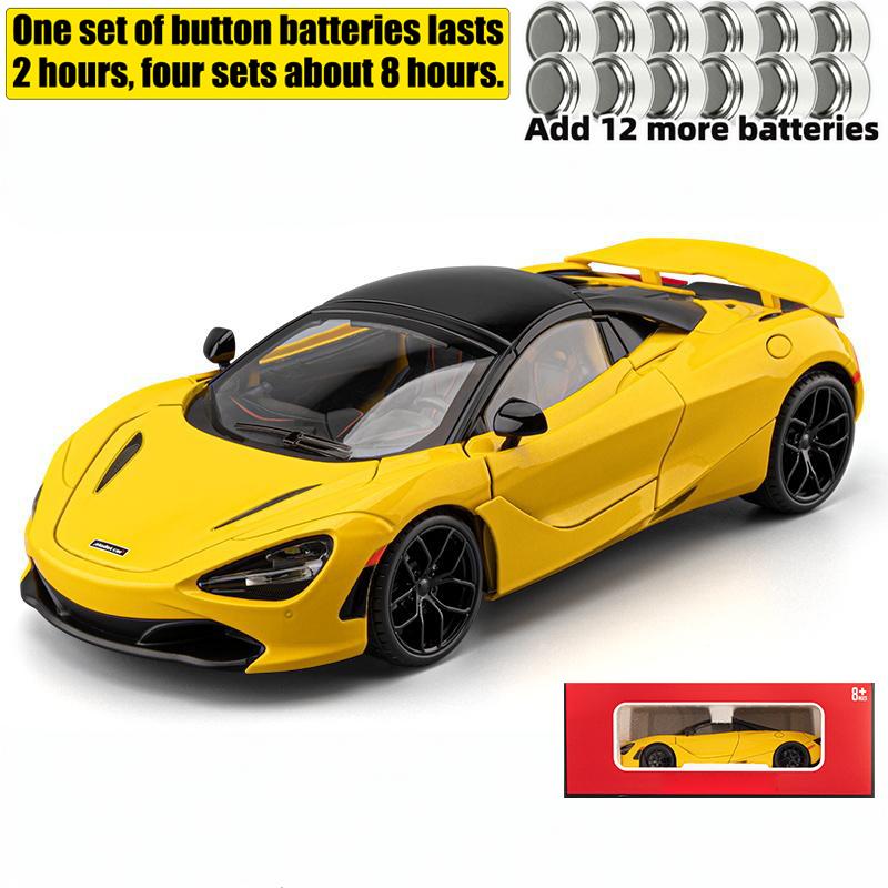 1/18 McLaren 720S Supercar Sports Car Alloy Metal Diecast Model Car Sound & Light Pull Back Collection Hobby Decoration Present